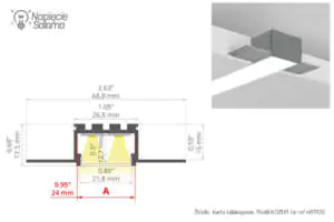 Dobór profilu LED do oświetlenia łazienki Instalacja elektryczna w łazience - oświetlenie - profil LED zlicowany z sufitem